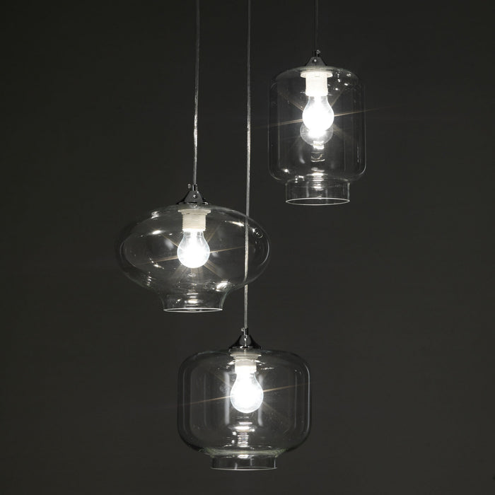 Lampadario in vetro trasparente cm. H126 Ø47