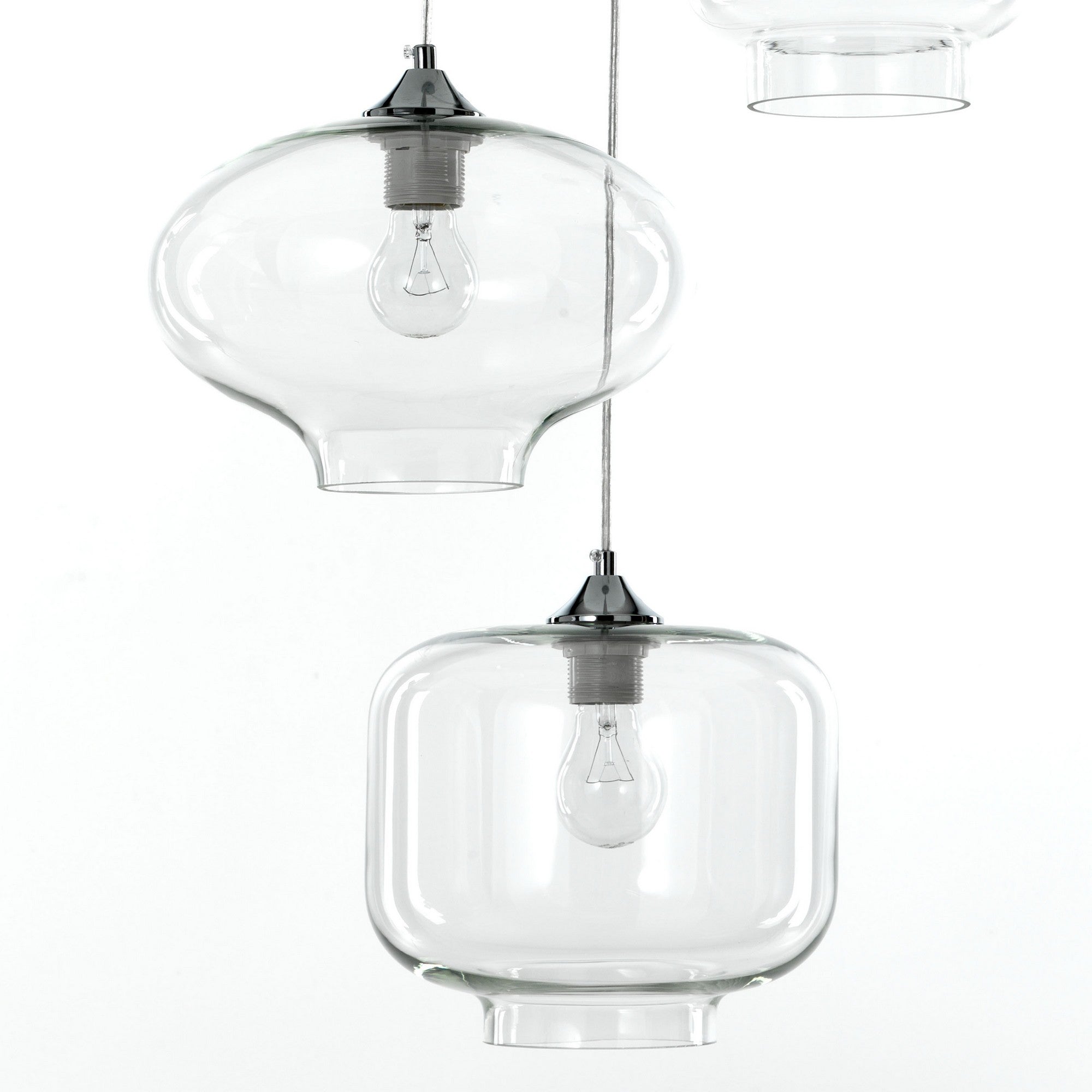 Lampadario in vetro trasparente cm. H126 Ø47