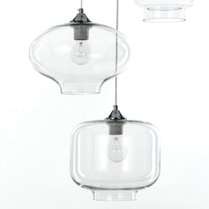 Lampadario in vetro trasparente cm. H126 Ø47