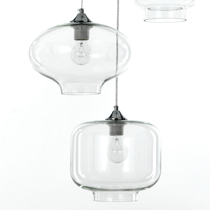 Lampadario in vetro trasparente cm. H126 Ø47