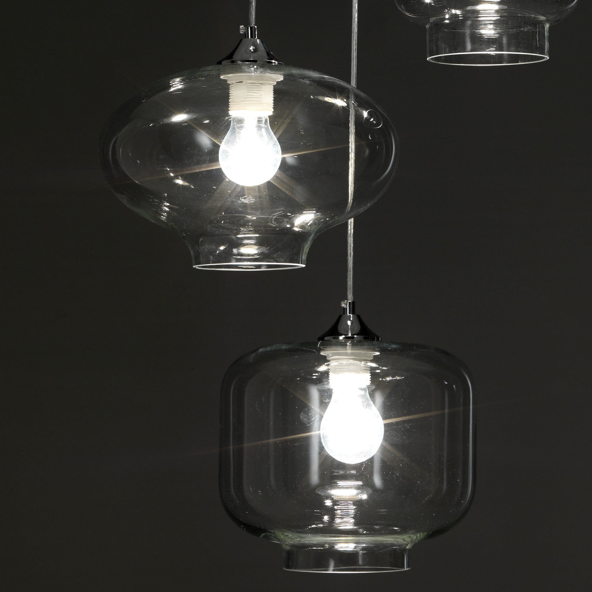 Lampadario in vetro trasparente cm. H126 Ø47