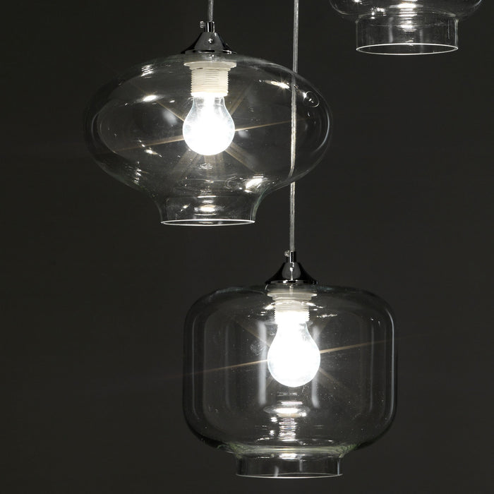 Lampadario in vetro trasparente cm. H126 Ø47