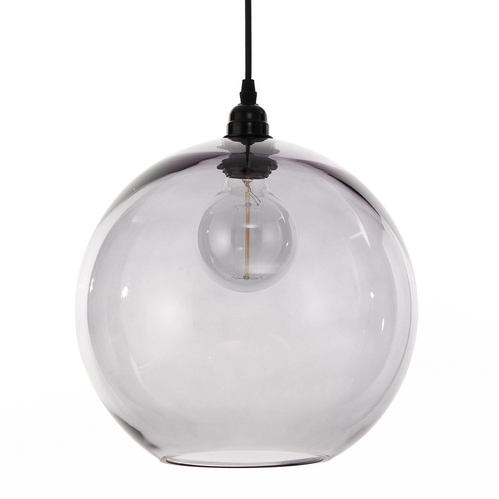 Lampadario in vetro grigio trasparente cm. Ø.30 x H.28