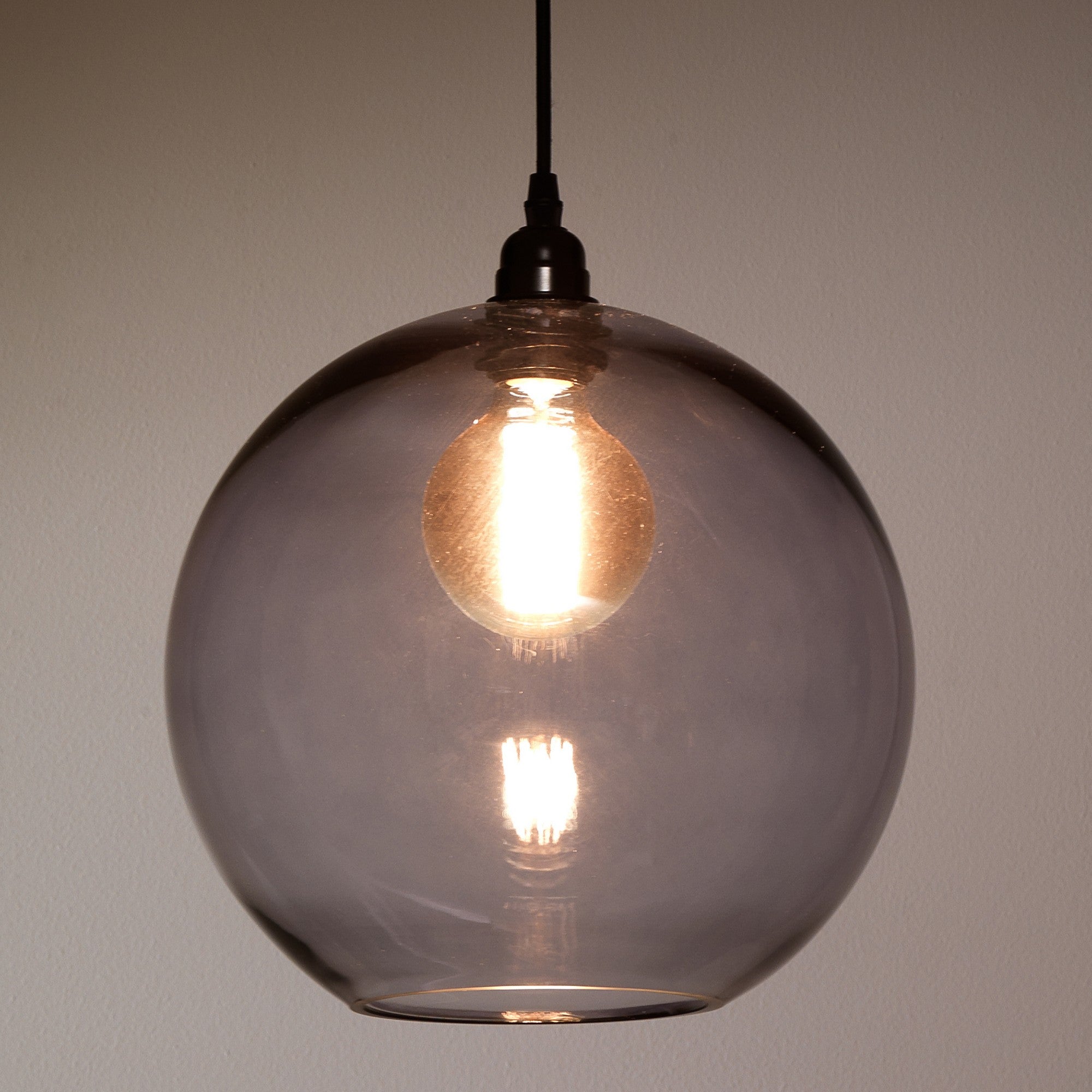 Lampadario in vetro grigio trasparente cm. Ø.30 x H.28