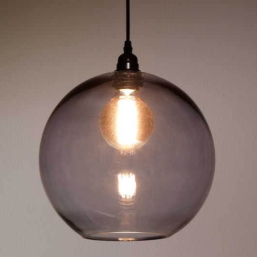 Lampadario in vetro grigio trasparente cm. Ø.30 x H.28