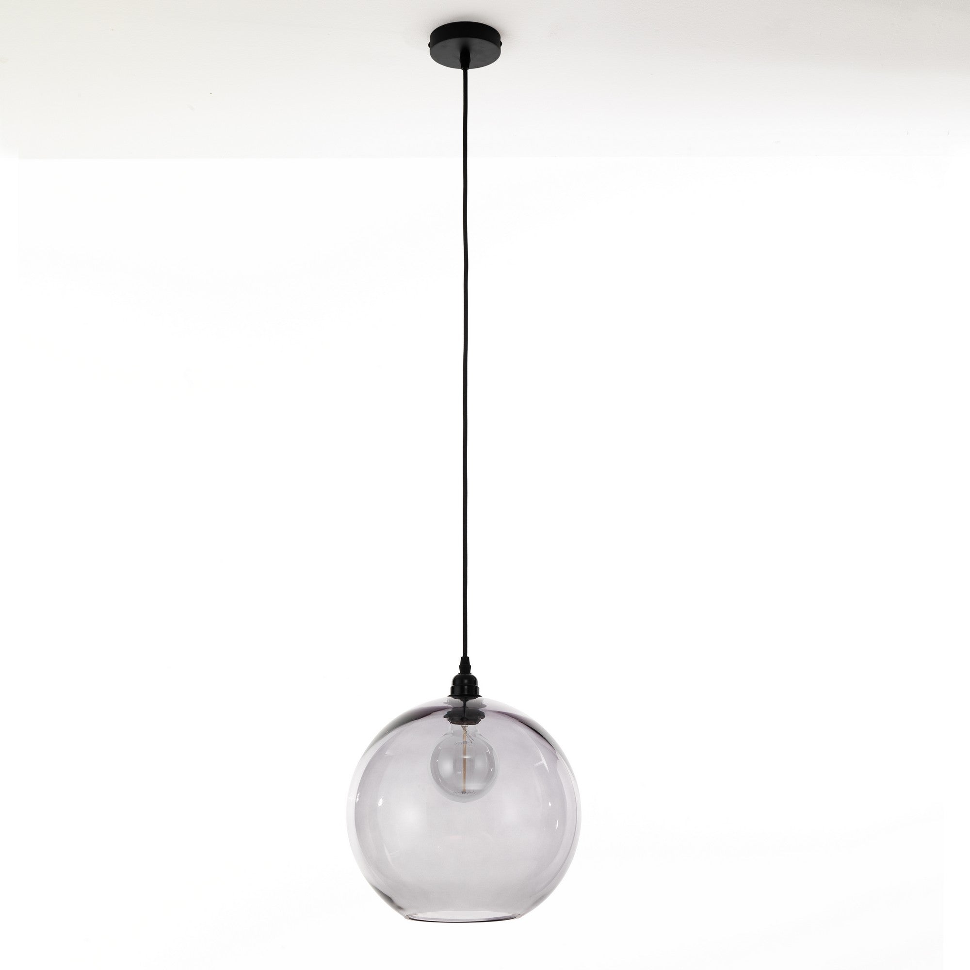 Lampadario in vetro grigio trasparente cm. Ø.30 x H.28