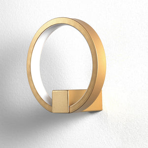 Applique ad anello in allumino oro satinato cm. Ø.15 P.7,5