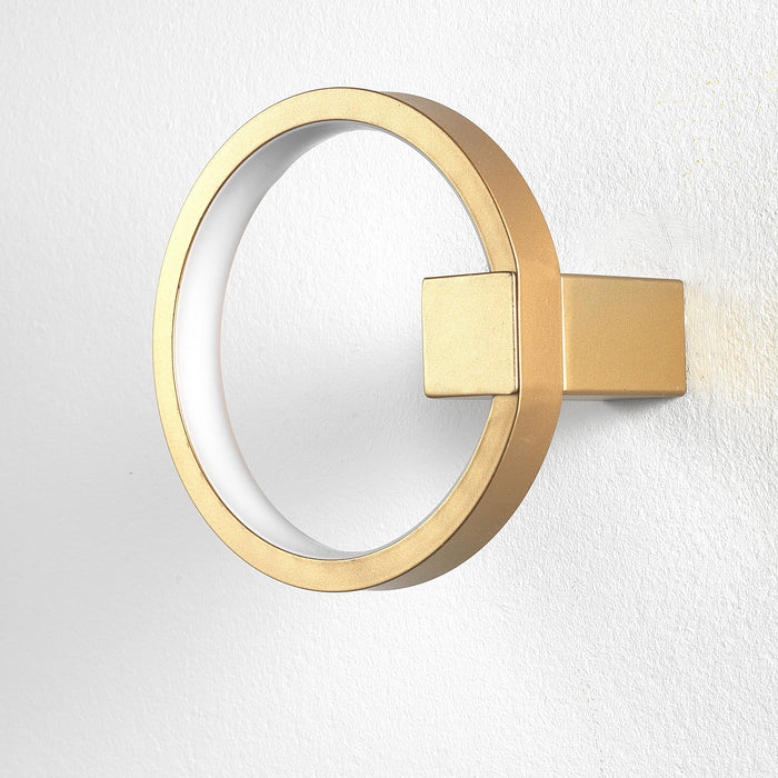 Applique ad anello in allumino oro satinato cm. Ø.15 P.7,5