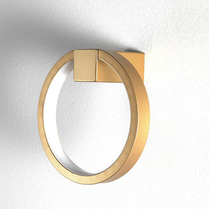 Applique ad anello in allumino oro satinato cm. Ø.15 P.7,5