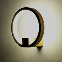 Applique ad anello in allumino oro satinato cm. Ø.15 P.7,5