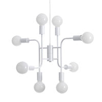 Lampadario in metallo verniciato bianco opaco cm. H.43 x L.59 x P.59