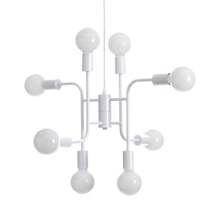 Lampadario in metallo verniciato bianco opaco cm. H.43 x L.59 x P.59