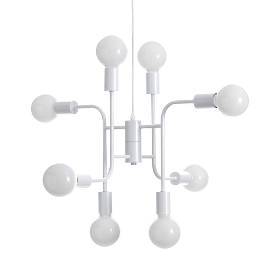 Lampadario in metallo verniciato bianco opaco cm. H.43 x L.59 x P.59