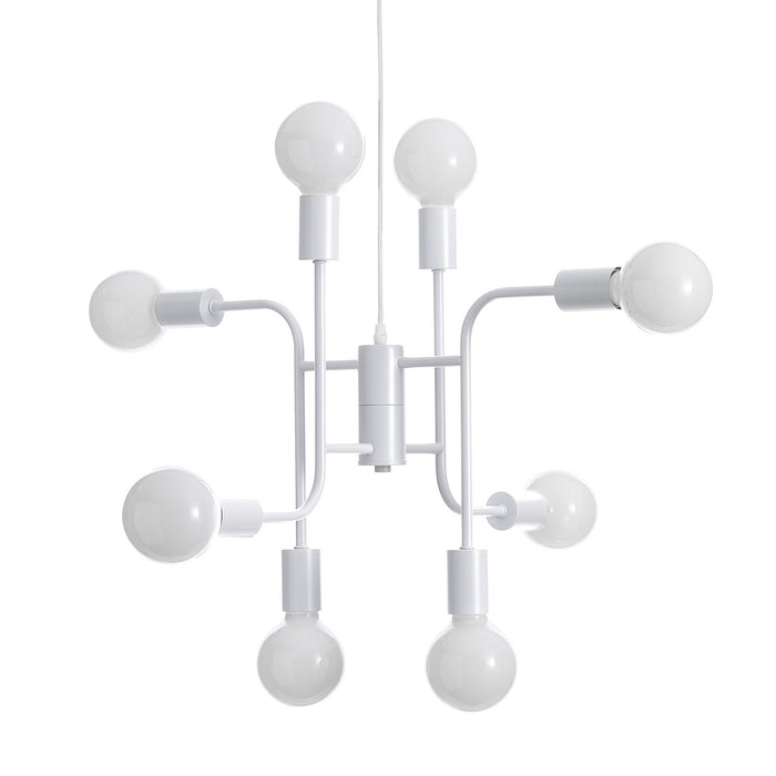 Lampadario in metallo verniciato bianco opaco cm. H.43 x L.59 x P.59