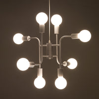 Lampadario in metallo verniciato bianco opaco cm. H.43 x L.59 x P.59