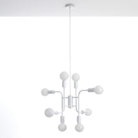 Lampadario in metallo verniciato bianco opaco cm. H.43 x L.59 x P.59