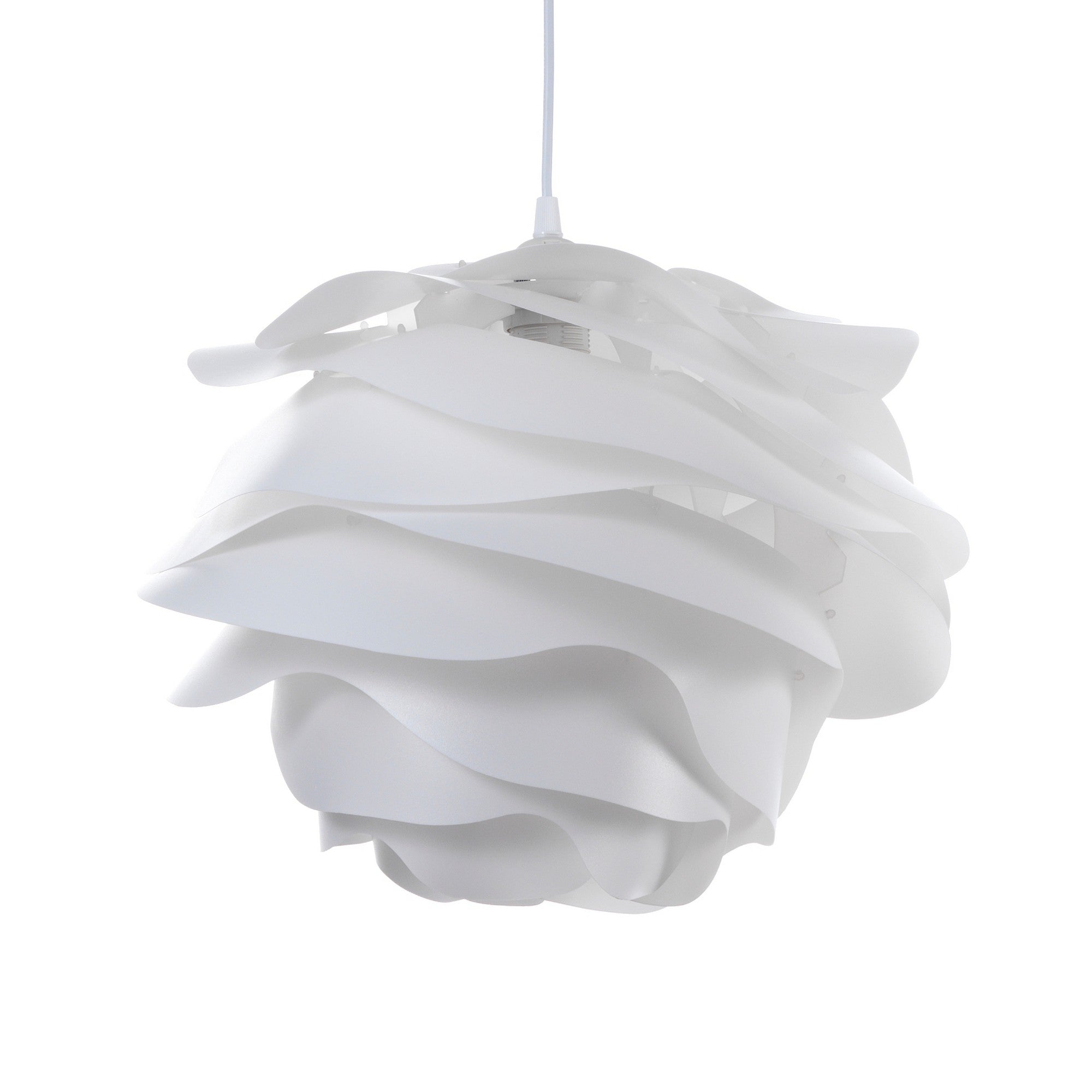 Lampadario in polipropilene bianco opaco cm H.30 x Ø.40