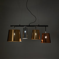 Lampadario in metallo nero opaco cm. L.93 P.30 H.40