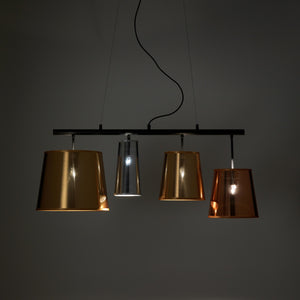 Lampadario in metallo nero opaco cm. L.93 P.30 H.40