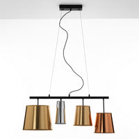 Lampadario in metallo nero opaco cm. L.93 P.30 H.40