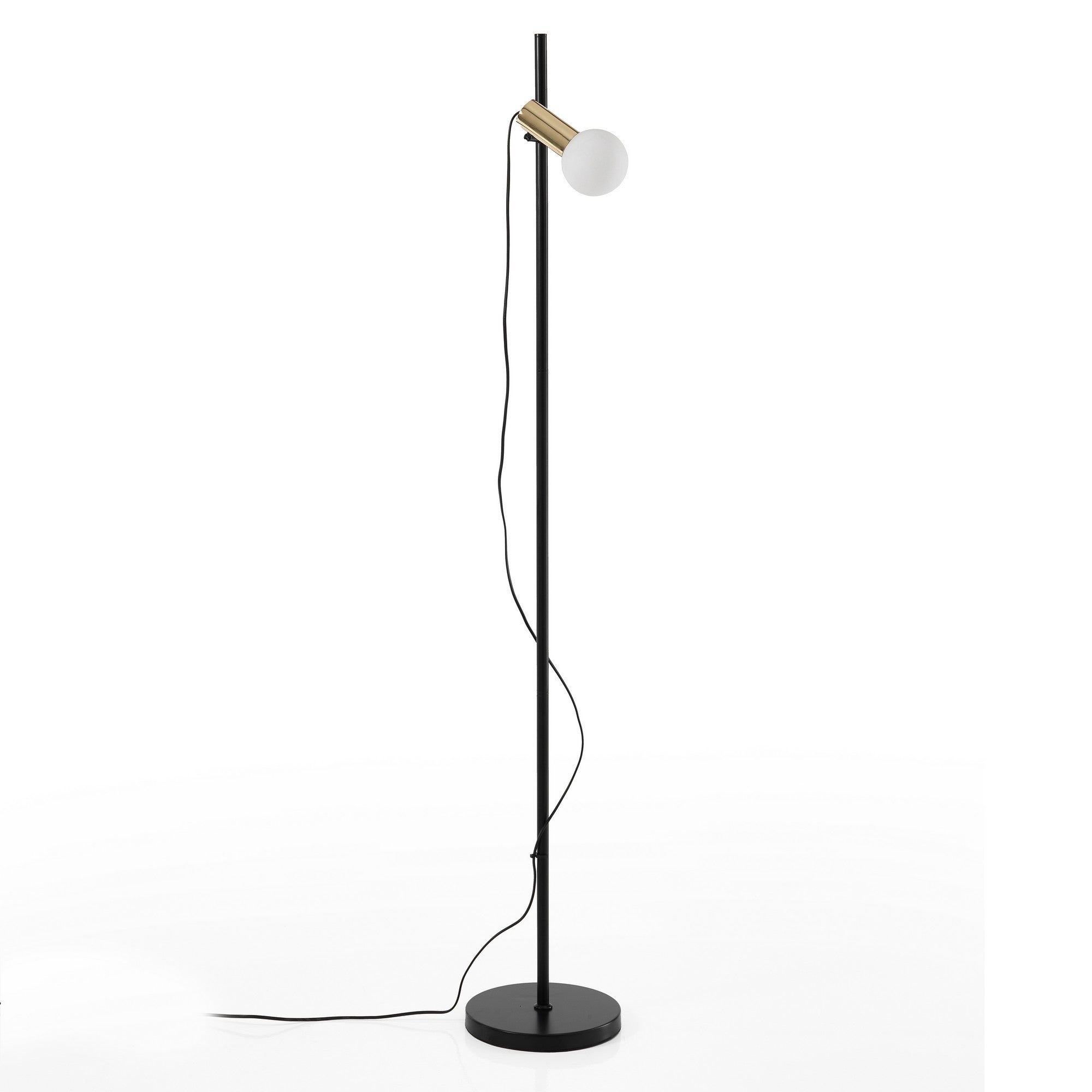 Piantana in metallo verniciata nero e oro cm. Ø.24 H.153