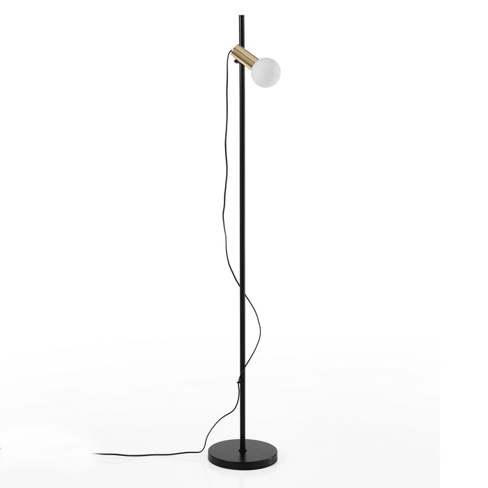 Piantana in metallo verniciata nero e oro cm. Ø.24 H.153