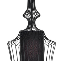 Lampadario in filo di acciaio nero con paralume cm Ø.29 H.64