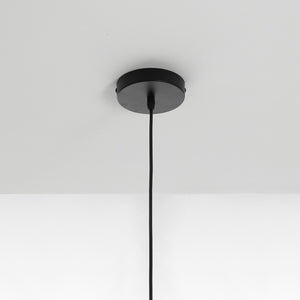 Lampadario in filo di acciaio nero con paralume cm Ø.29 H.64