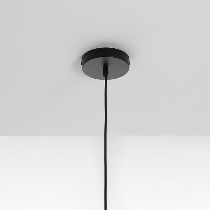 Lampadario in filo di acciaio nero con paralume cm Ø.29 H.64