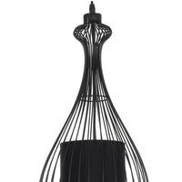 Lampadario in filo di acciaio nero con paralume cm Ø.24 H.56