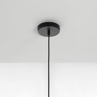 Lampadario in filo di acciaio nero con paralume cm Ø.24 H.56