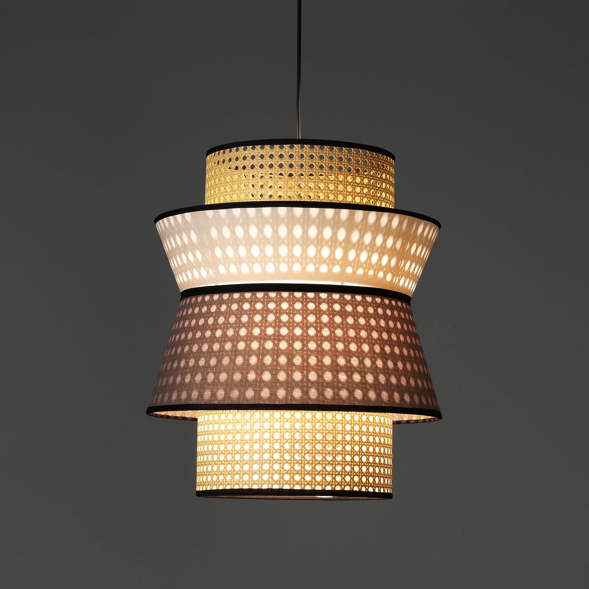 Lampadario in tessuto multicolore cm H.46 x Ø.39