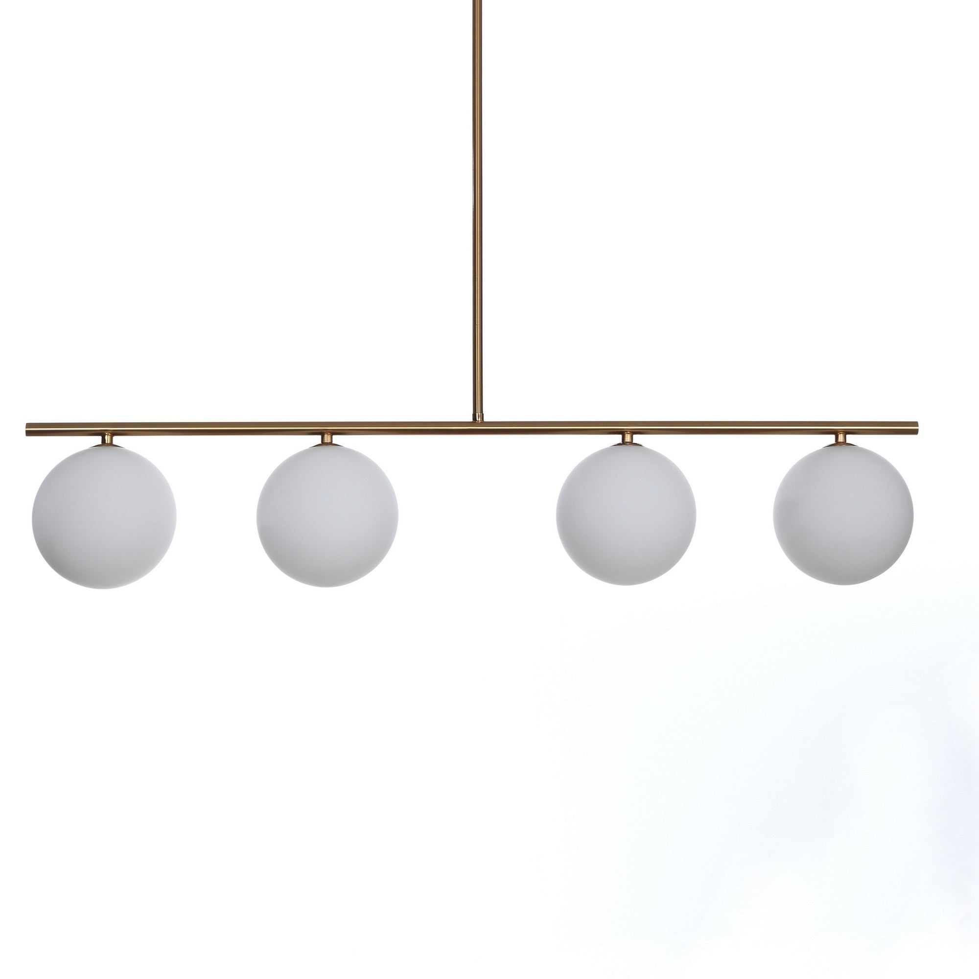Lampadario in acciaio verniciato ottone anticato cm. L.95 P.15,5 H.90