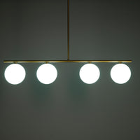 Lampadario in acciaio verniciato ottone anticato cm. L.95 P.15,5 H.90