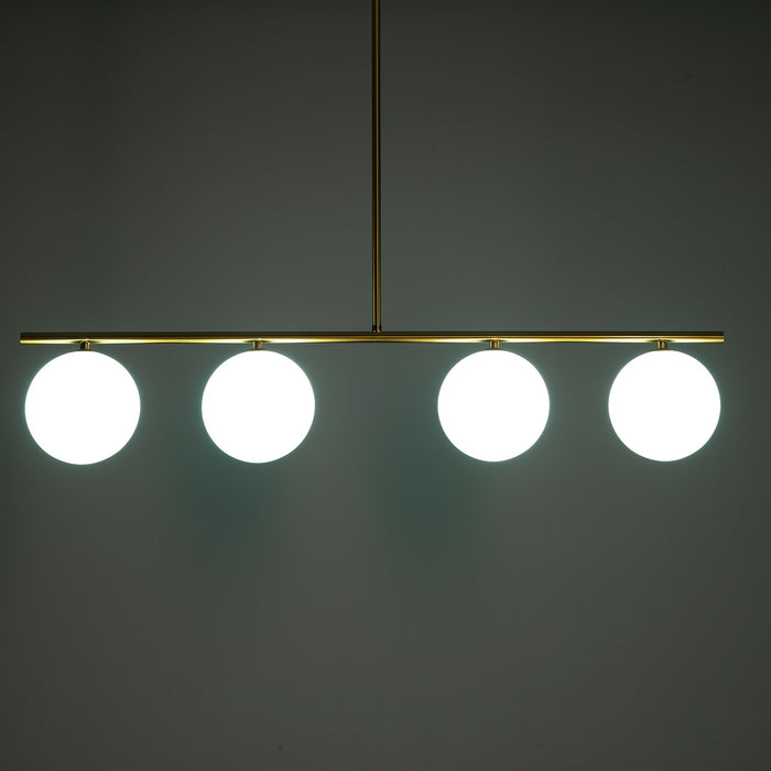 Lampadario in acciaio verniciato ottone anticato cm. L.95 P.15,5 H.90