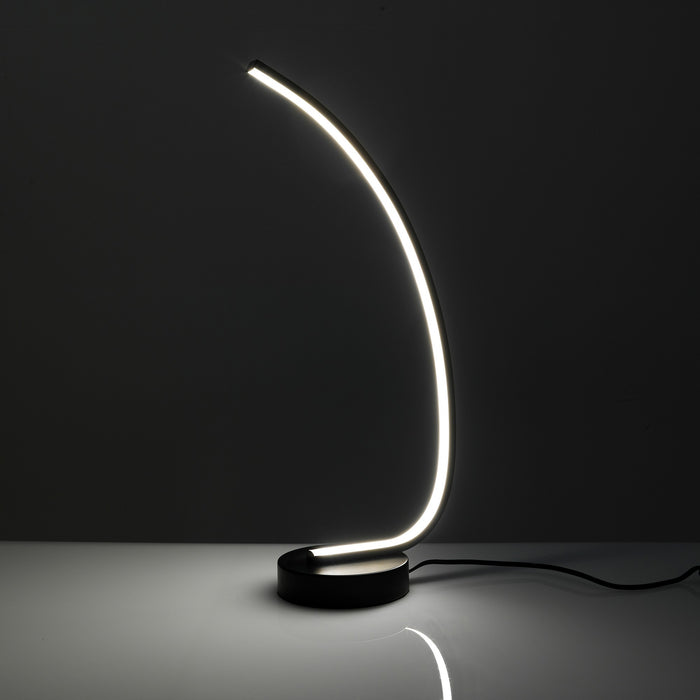 Lampada da tavolo in alluminio verniciato nera cm H.58 x L.15 x P.28