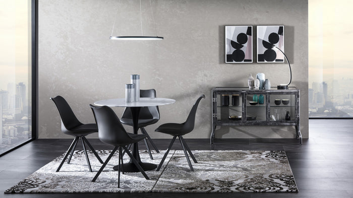 Lampada da tavolo in alluminio verniciato nera cm H.58 x L.15 x P.28