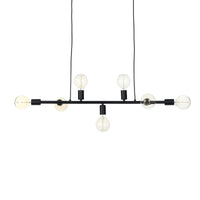 Lampadario in acciaio nero cm. L.92 P.9 H.9