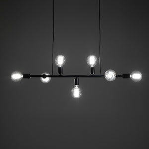 Lampadario in acciaio nero cm. L.92 P.9 H.9