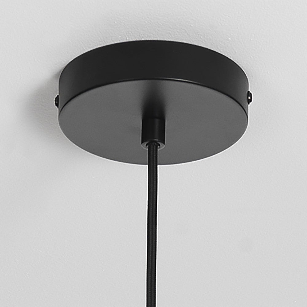 Lampadario in filo di acciaio nero opaco cm. Ø.35 H.36