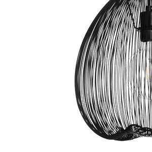 Lampadario in filo di acciaio nero opaco cm. Ø.35 H.36