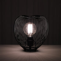 Lampada da tavolo in filo di acciaio nera cm Ø.25 H.26