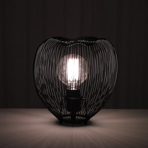 Lampada da tavolo in filo di acciaio nera cm Ø.25 H.26