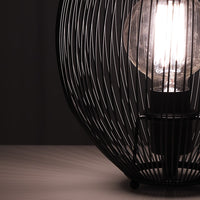 Lampada da tavolo in filo di acciaio nera cm Ø.25 H.26