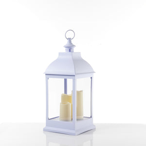 Lampada decorativa in plastica bianca cm. L.23,5 x P.23,5 x H.54