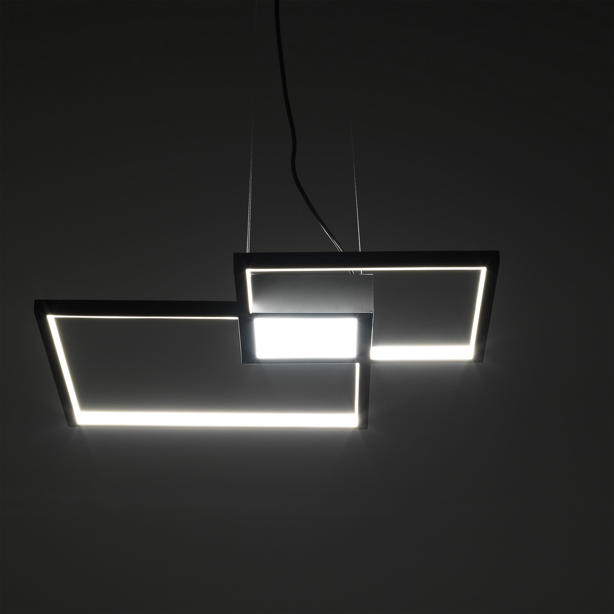 Lampadario in metallo nero cm. L.54 P.54 H.8