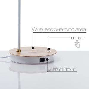 Lampada da tavolo in acciaio bianca cm. L.37 x P.21 x H.60