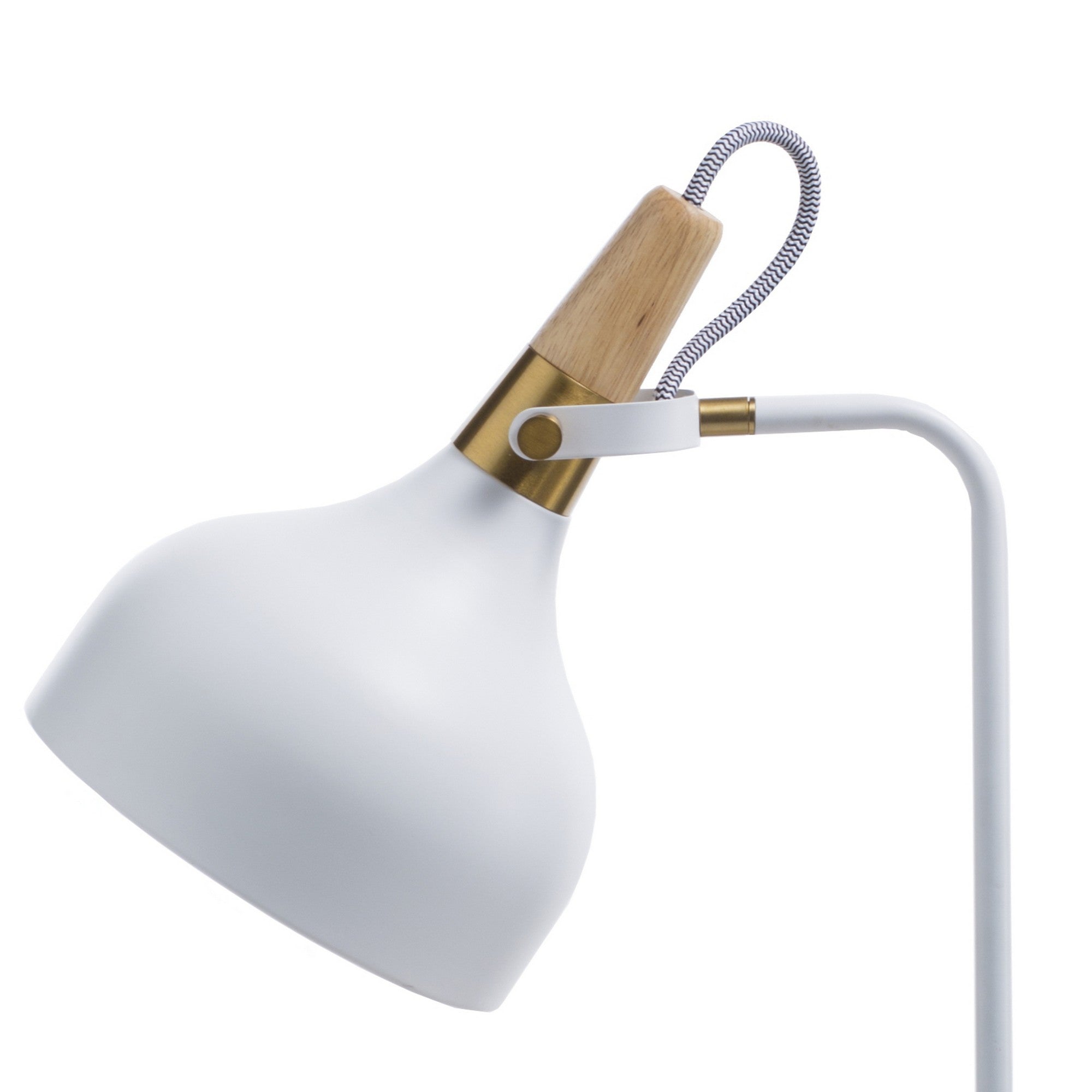 Lampada da tavolo in acciaio bianca cm. L.37 x P.21 x H.60