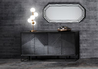 Specchiera da parete SHINE 120 cm in metallo oro lucido