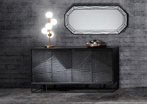 Specchiera da parete SHINE 120 cm in metallo oro lucido